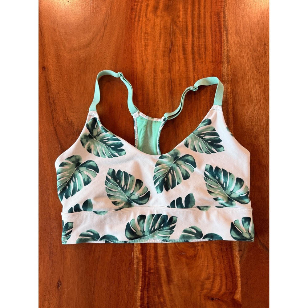 Wild Fox Women's Green‎ Palm Branch Sports Bra Size L